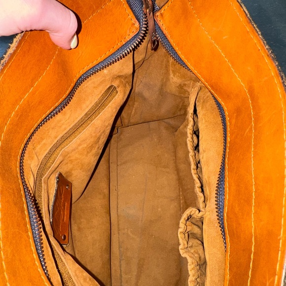 Floral Print Tote Bag with Brown Trim - Floral - Picture 6 of 8